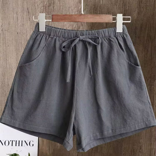 LADIES CASUAL COTTON LINEN SHORTS